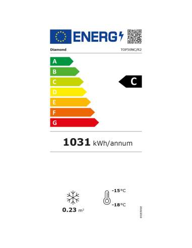 Vitrine de table T° négative, 50 litres, avec caisson lumineux