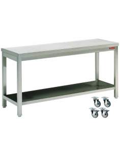 Table de travail avec sous-tablette avec roues