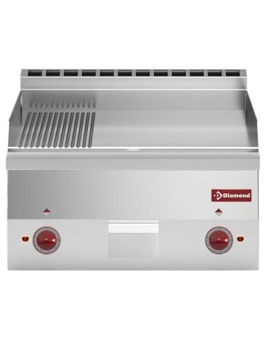Plaque de cuisson électrique, 2/3 lisse et 1/3 nervurée -Top-