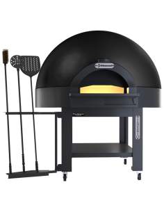 Four statique à cupole, sole fixe, 9 pizzas (Ø 33) avec support sur roues - BLACK