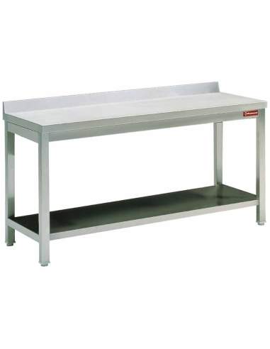 TABLE DE TRAVAIL AVEC SOUS TABLETTE - BORD ARRIERE 90°