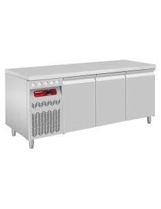 Table frigorifique ventilée, 3 portes GN 1/1, 405 Lit. groupe a gauche + CA1/2-P9