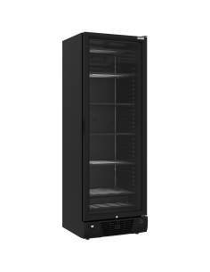 Vitrine ventilée négative vitrée 382 litres - 5 niveaux fixes - NOIRE