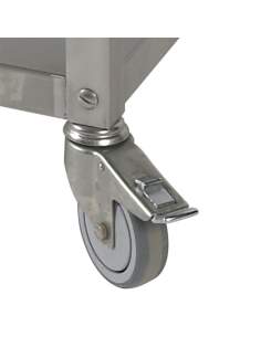 Kit de 6 roues inox Ø 100 (3 avec freins)