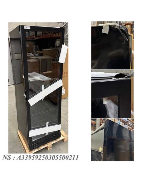 Vitrine ventilée positive 382 litres NOIRE