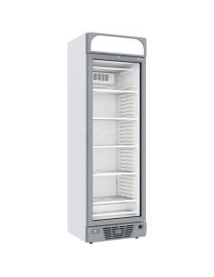 Vitrine ventilée négative vitrée 374  litres - 5 niveaux fixes avec caisson lumineux - BLANCHE