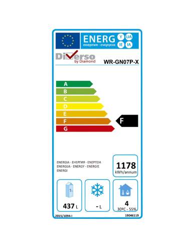Armoire frigorifique ventilée 700 Lit. 1 porte GN 2/1, sur roues