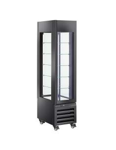 Vitrine "FULL vitrée" 260 Lt., 5 niveaux en verre, ventilée - ICE CREAM & PASTRY - NOIR