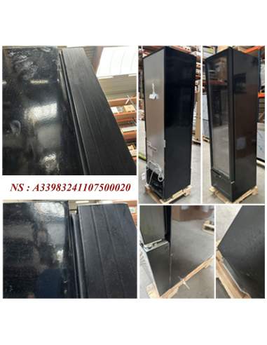 Vitrine ventilée négative vitrée 221 litres - 7 niveaux fixes - NOIRE