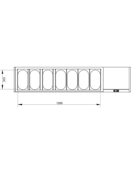 Structure réfrigérée GN 7x1/3, avec couvercle