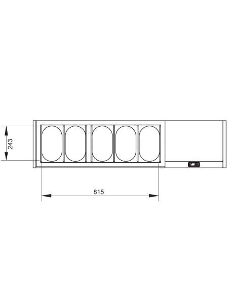 Structure réfrigérée GN 5x1/4 , avec couvercle