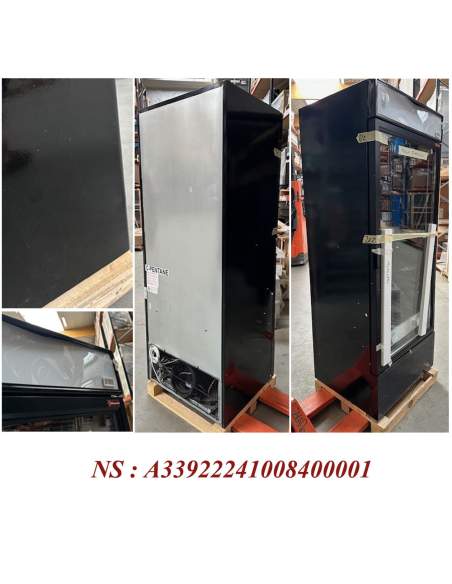 Vitrine ventilée positive 715 litres NOIRE avec caisson lumineux