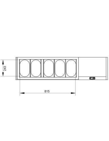 Structure réfrigérée GN 5x1/4 , avec couvercle