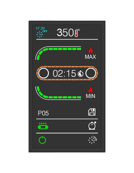 Four gas à translation, ventilé, bande largeur 400 mm - TOUCH SCREEN