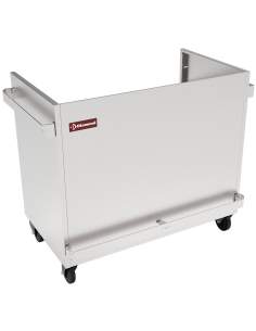 Meuble inox support vitrine VBE-311/N, sur roulettes