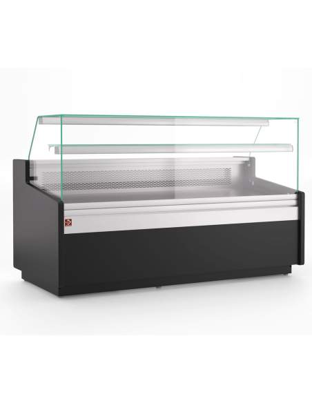 Comptoir vitrine ventilé, avec réserve - NOIR