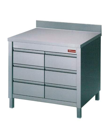Table sur armoire avec 6 tiroirs GN1/1