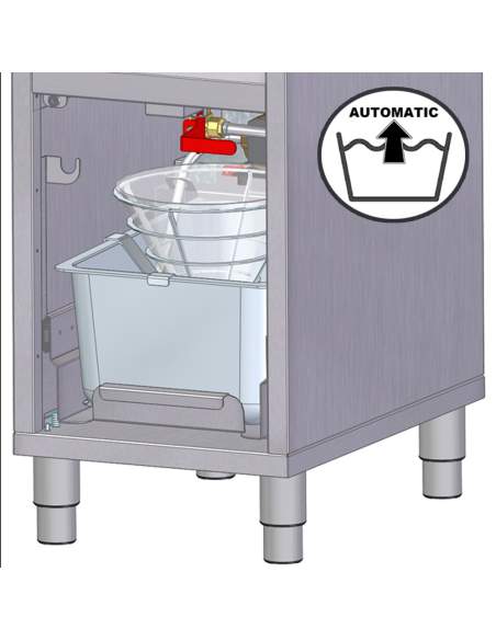 Friteuse électrique avec système de filtration, 1 cuve 16 lit., sur meuble