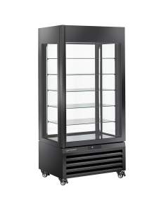 Vitrine "FULL vitrée" 600 Lt., 5 niveaux en verre, ventilée - CHOCOLATE - NOIR