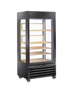 Vitrine "FULL vitrée" 600 Lt., 1 niveau + 4 étagères, ventilée - WINE - NOIR