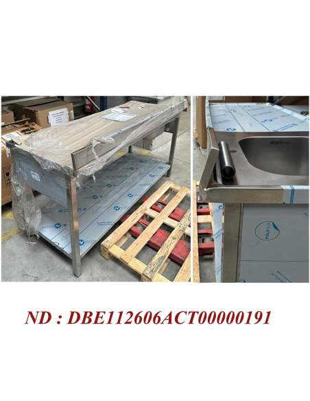 Table de chef 1 cuve gauche 400X400XH275    