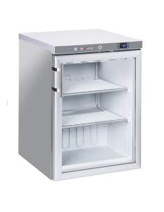 Congélateur statique, porte vitrée, 200 litres - acier inox
