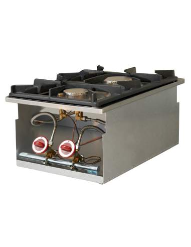 Cuisinière gaz 2 feux vifs, à encastrer