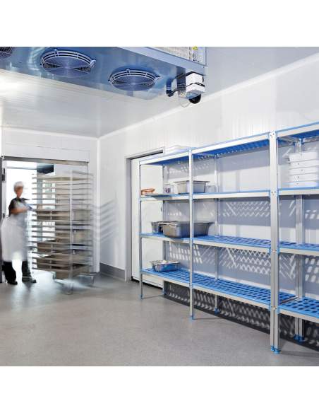 Rayonnage angulaire en aluminium anodisé 4 niveaux "Modular Rack"