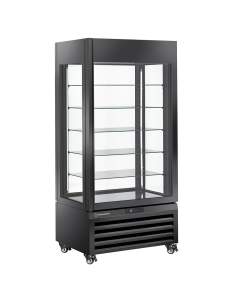 Vitrine "FULL vitrée" 600 Lt., 5 niveaux en verre, ventilée - ICE CREAM & PASTRY - NOIR