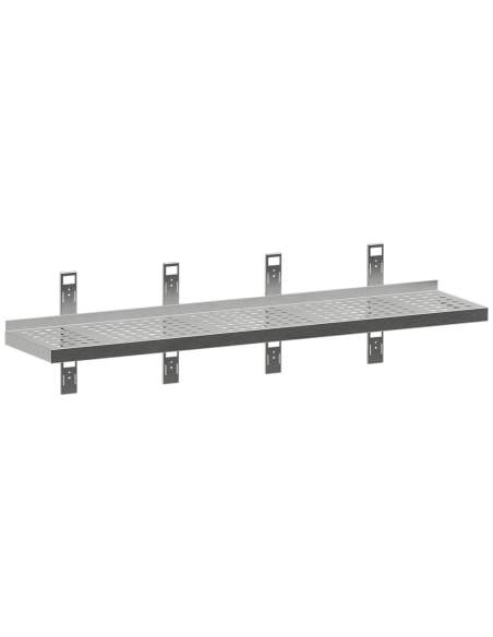 Etagère murale perforée, 4 consoles et 4 crémaillères