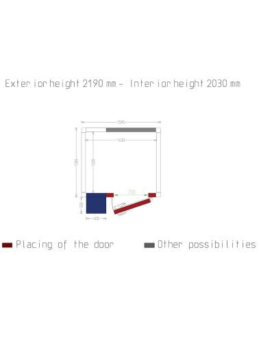 Chambre ISO 80 avec groupe, dim.int. 1430 x 1230 xh 2030 mm (3,57 m³ )