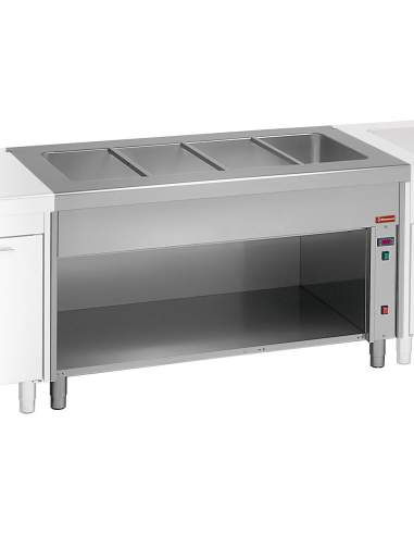 Élément bain-marie sur meuble ouvert 3x GN 1/1