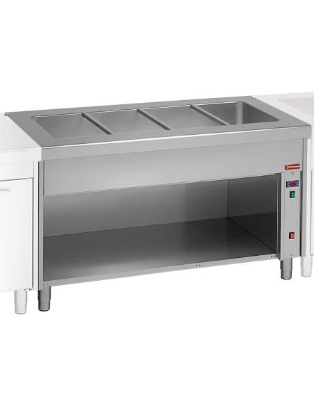 Élément bain-marie sur meuble ouvert 3x GN 1/1