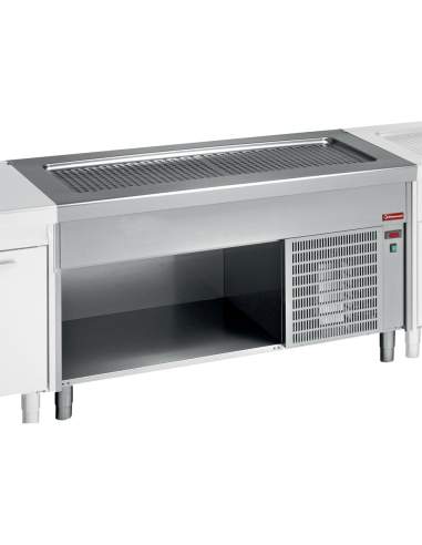 Élément top réfrigeré sur meuble ouvert 6x GN1/1