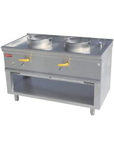 Fourneau wok 2 brûleurs