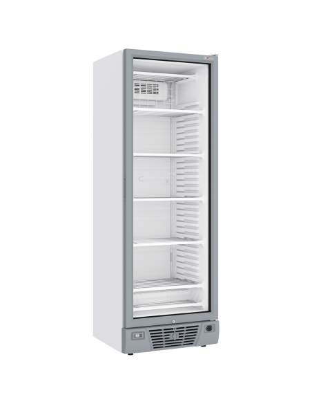 Vitrine ventilée négative vitrée 382 litres - 5 niveaux fixes - BLANCHE
