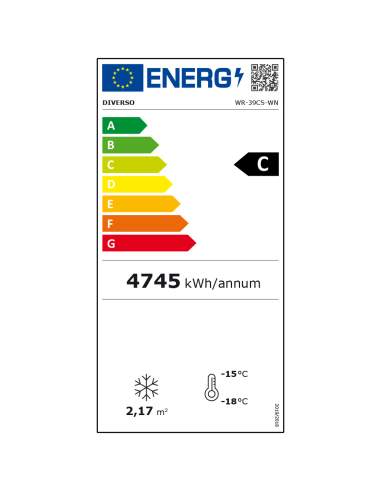 Vitrine ventilée négative vitrée 382 litres - 5 niveaux fixes - BLANCHE