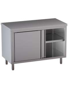 Table armoire neutre, portes coulissantes