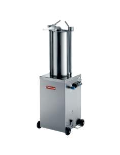 Poussoir hydraulique vertical en inox, 15 litres sur roues