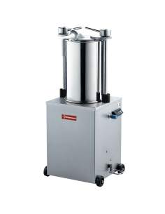 Poussoir hydraulique vertical en inox, 35 litres sur roues