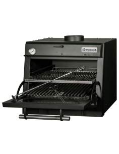 Four-BBQ à charbon, GN 1/1 (60 Kg/h)/Noir