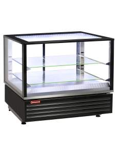 Vitrine chauffante EN ou GN, ventilée, 2 niv., NOIRE
