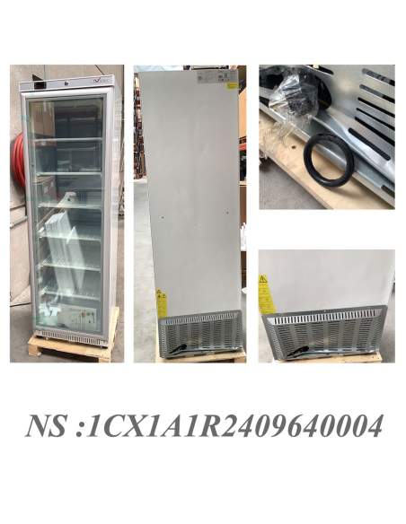 Armoire congélateur, porte vitrée, statique, 400 litres - Blanc