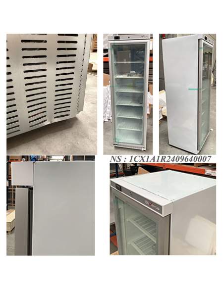 Armoire congélateur, porte vitrée, statique, 400 litres - Blanc