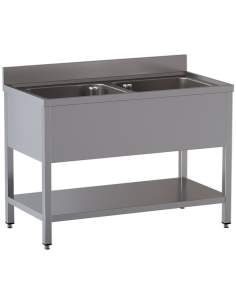 Plonge 2 cuves, avec sous tablette