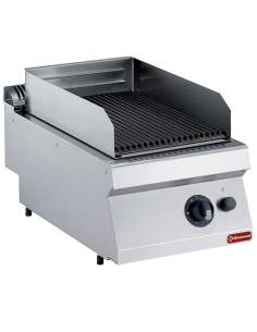 Grill pierre de lave gaz, grille en fonte 1/2 mod -TOP-