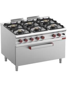 Fourneau 6 feux sur MAXI four gaz
