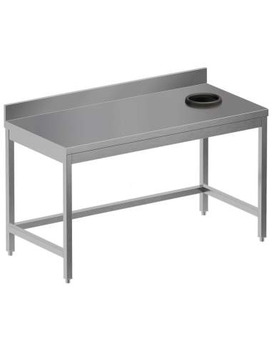 Table à débarrasser avec trou vide ordures + dosseret arrière