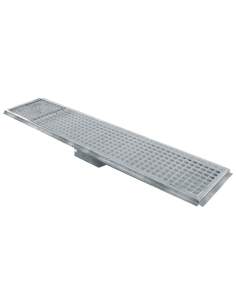 Caniveau de sol inox 1200x300, sortie horizontale