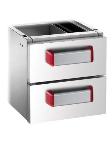 Ensemble 2 tiroirs GN 2/1 (h.100 mm)